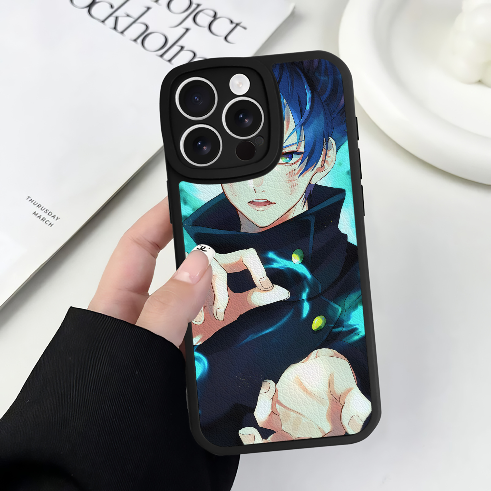 （画像用） 呪術廻戦 Jujutsu Kaisen 【iPhone 16シリーズ対応】シリコンスマホケース（レザー調） 材質：シリコン